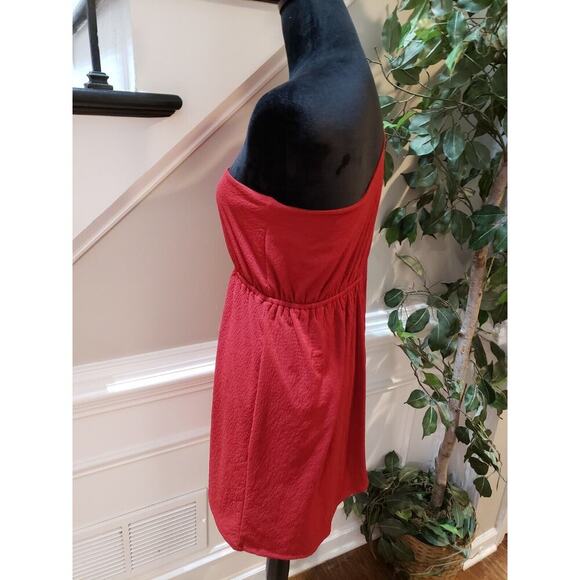 Judith March Women's Red Polyester Pleated One Shoulder Fit & Flare Dress Large - Picture 8 of 11